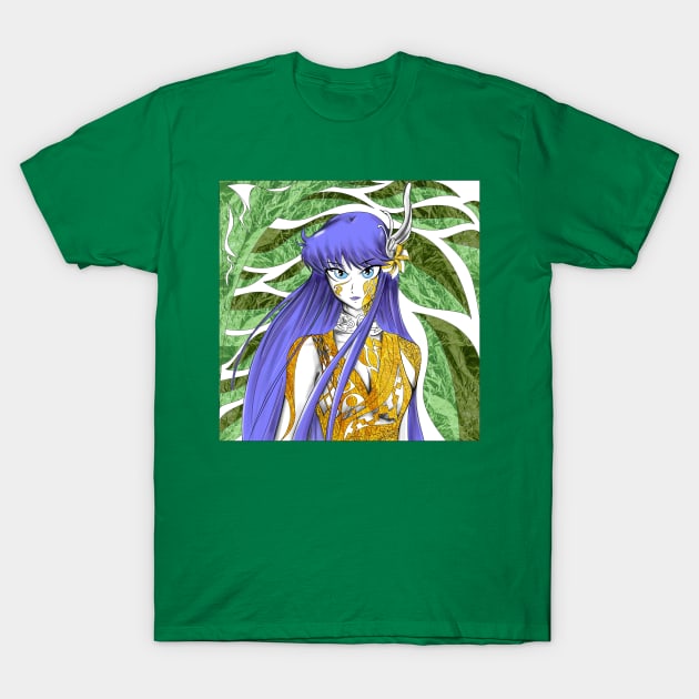 saori kido the athena goddess in saint seiya in sapuri of god T-Shirt by jorge_lebeau